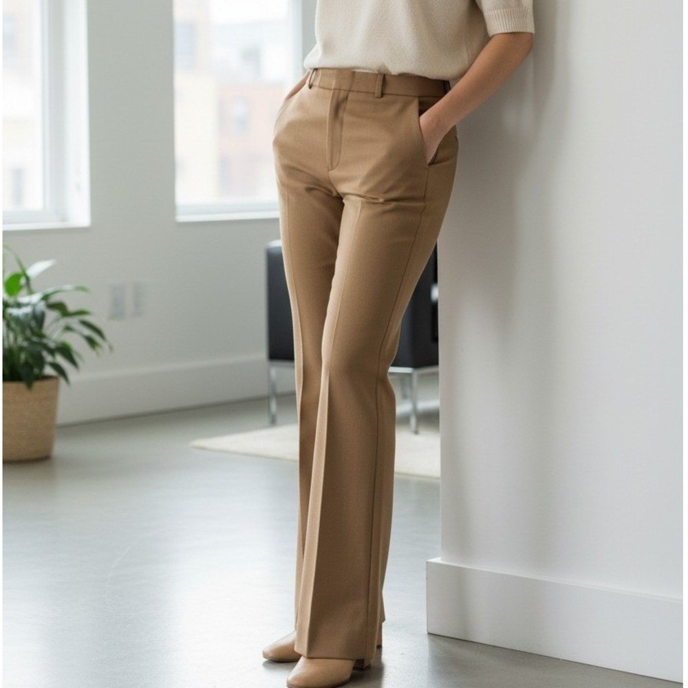 Banana Republic Logan Curvy Fit Dress Pants Camel Brown Size 4 Straight Leg 33in